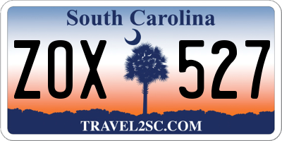 SC license plate ZOX527