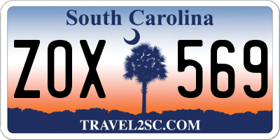 SC license plate ZOX569