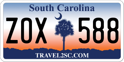 SC license plate ZOX588