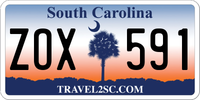 SC license plate ZOX591