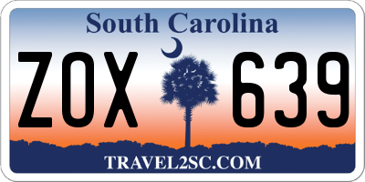 SC license plate ZOX639