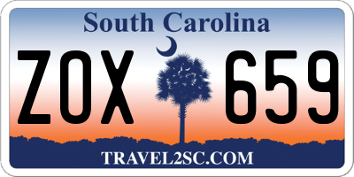 SC license plate ZOX659