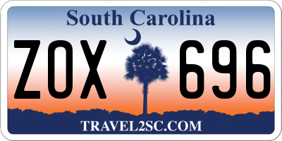 SC license plate ZOX696