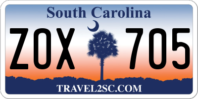SC license plate ZOX705