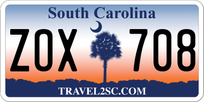 SC license plate ZOX708