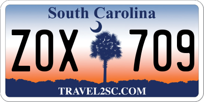 SC license plate ZOX709
