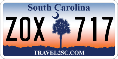 SC license plate ZOX717