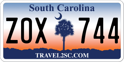 SC license plate ZOX744