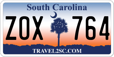SC license plate ZOX764
