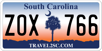 SC license plate ZOX766