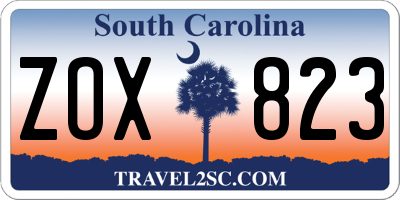SC license plate ZOX823