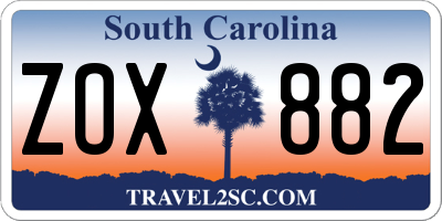 SC license plate ZOX882