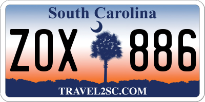 SC license plate ZOX886
