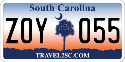 SC license plate ZOY055