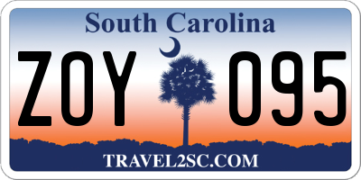 SC license plate ZOY095