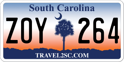 SC license plate ZOY264