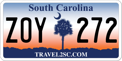 SC license plate ZOY272