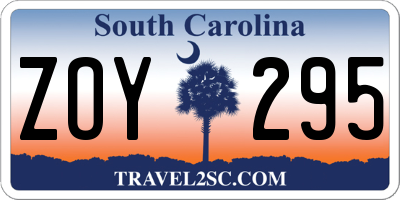 SC license plate ZOY295