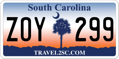 SC license plate ZOY299