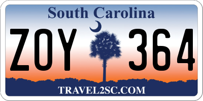 SC license plate ZOY364