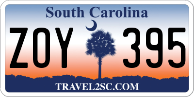 SC license plate ZOY395