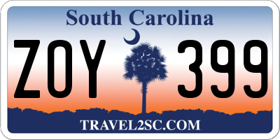 SC license plate ZOY399