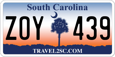 SC license plate ZOY439