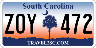 SC license plate ZOY472