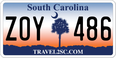 SC license plate ZOY486