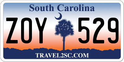 SC license plate ZOY529