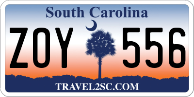 SC license plate ZOY556