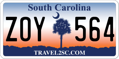 SC license plate ZOY564