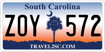 SC license plate ZOY572