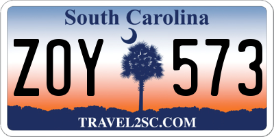 SC license plate ZOY573
