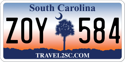 SC license plate ZOY584