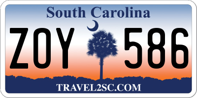 SC license plate ZOY586