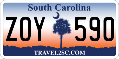 SC license plate ZOY590