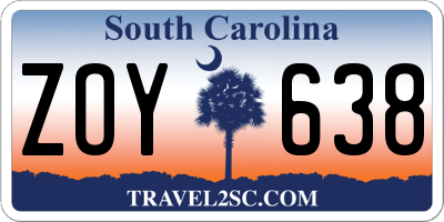 SC license plate ZOY638