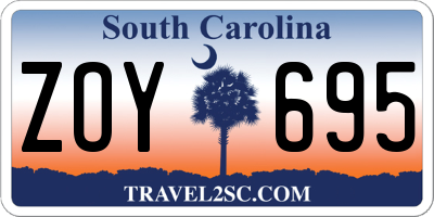 SC license plate ZOY695