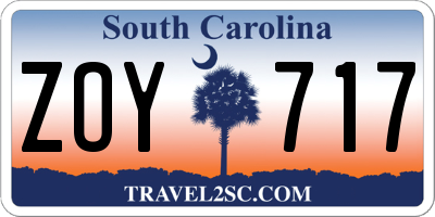 SC license plate ZOY717