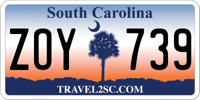 SC license plate ZOY739