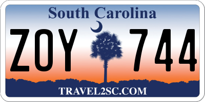 SC license plate ZOY744