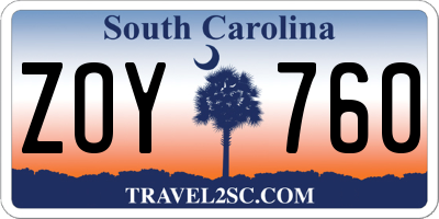 SC license plate ZOY760
