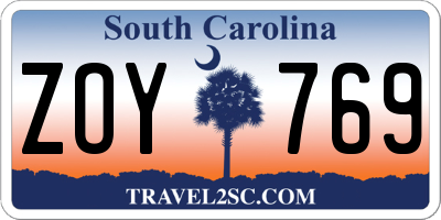 SC license plate ZOY769