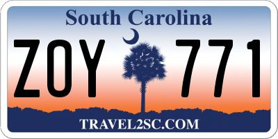SC license plate ZOY771