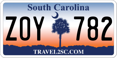 SC license plate ZOY782