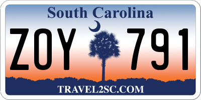 SC license plate ZOY791