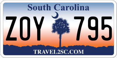 SC license plate ZOY795