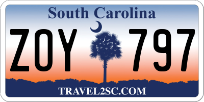 SC license plate ZOY797