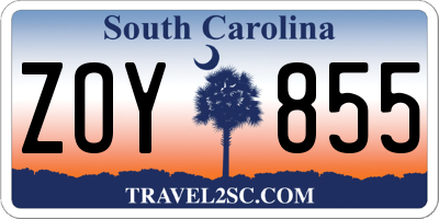 SC license plate ZOY855